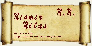 Miomir Milaš vizit kartica